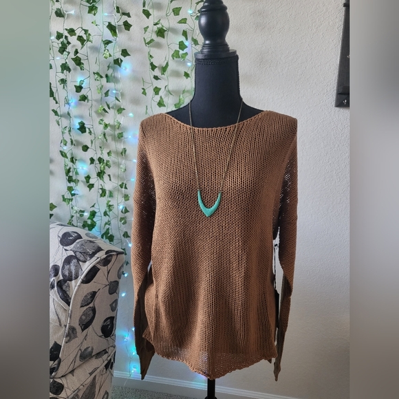 One Teaspoon Sweaters - NWT One Teaspoon Luxe Collection French Wide Knit Sweater in Tan 100% Cotton